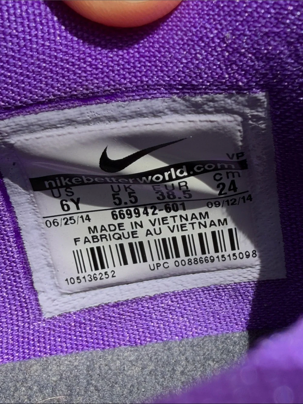 Nike Kd Vii 7 Hyper Punch Youth Pink Purple Training Shoes Sz 6 Y